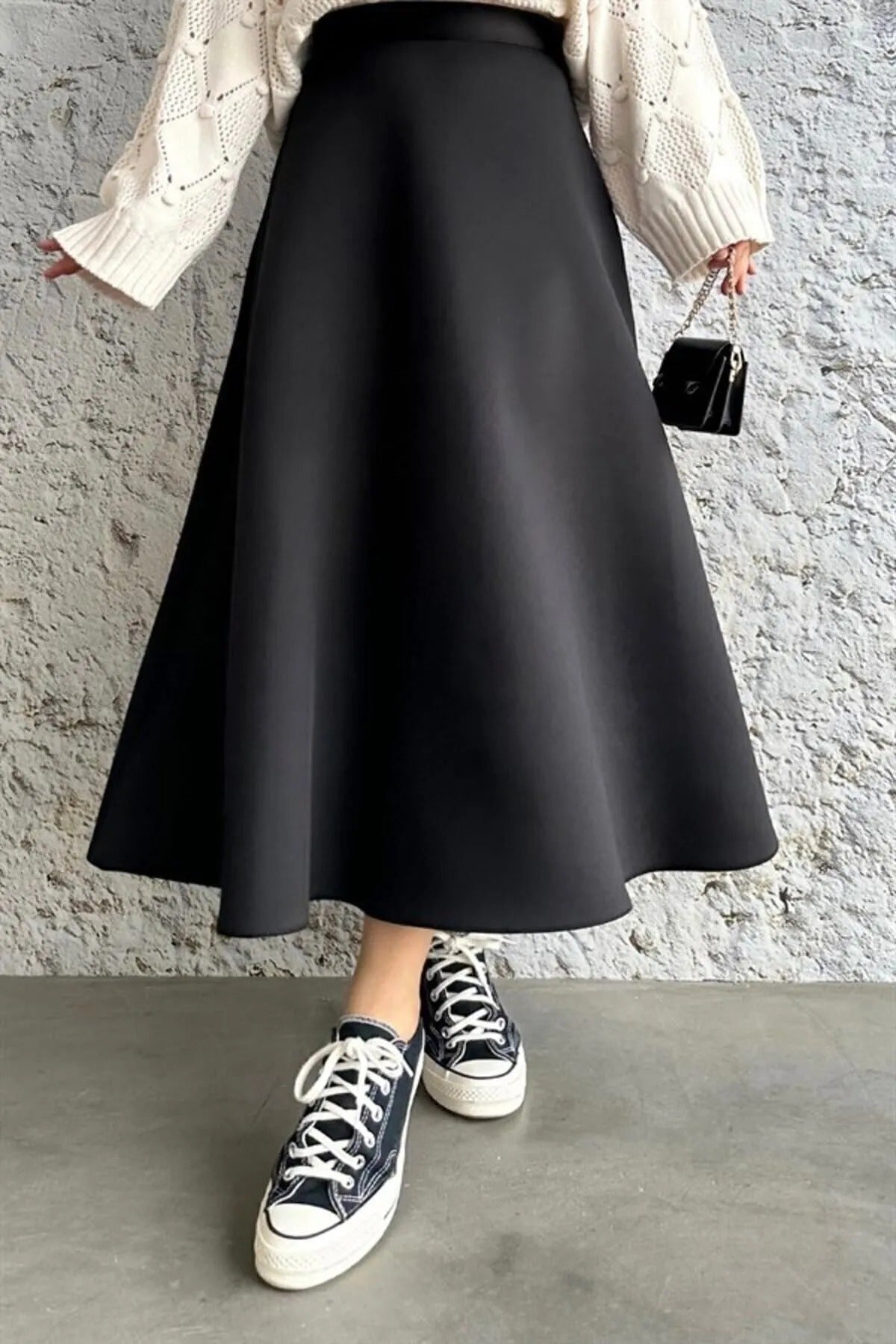 Puff Scuba Black Skirt