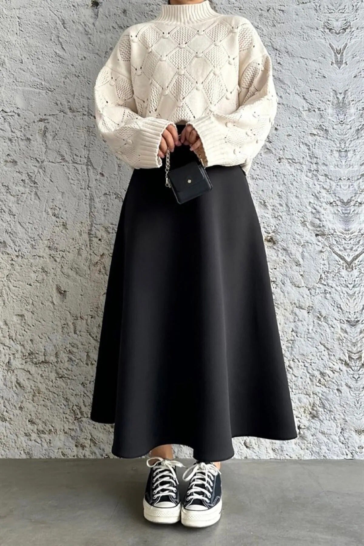 Puff Scuba Black Skirt