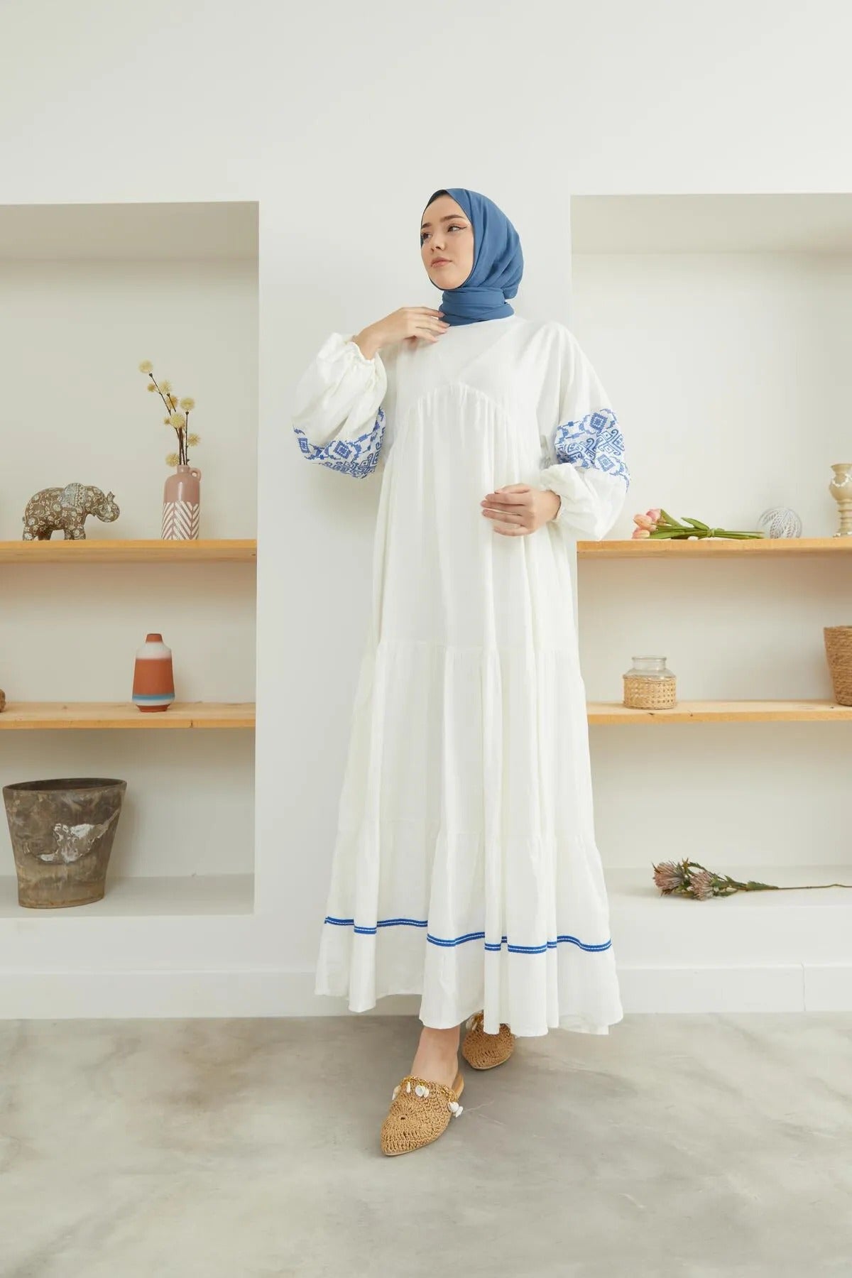 Valerian Embroidered Linen Dress