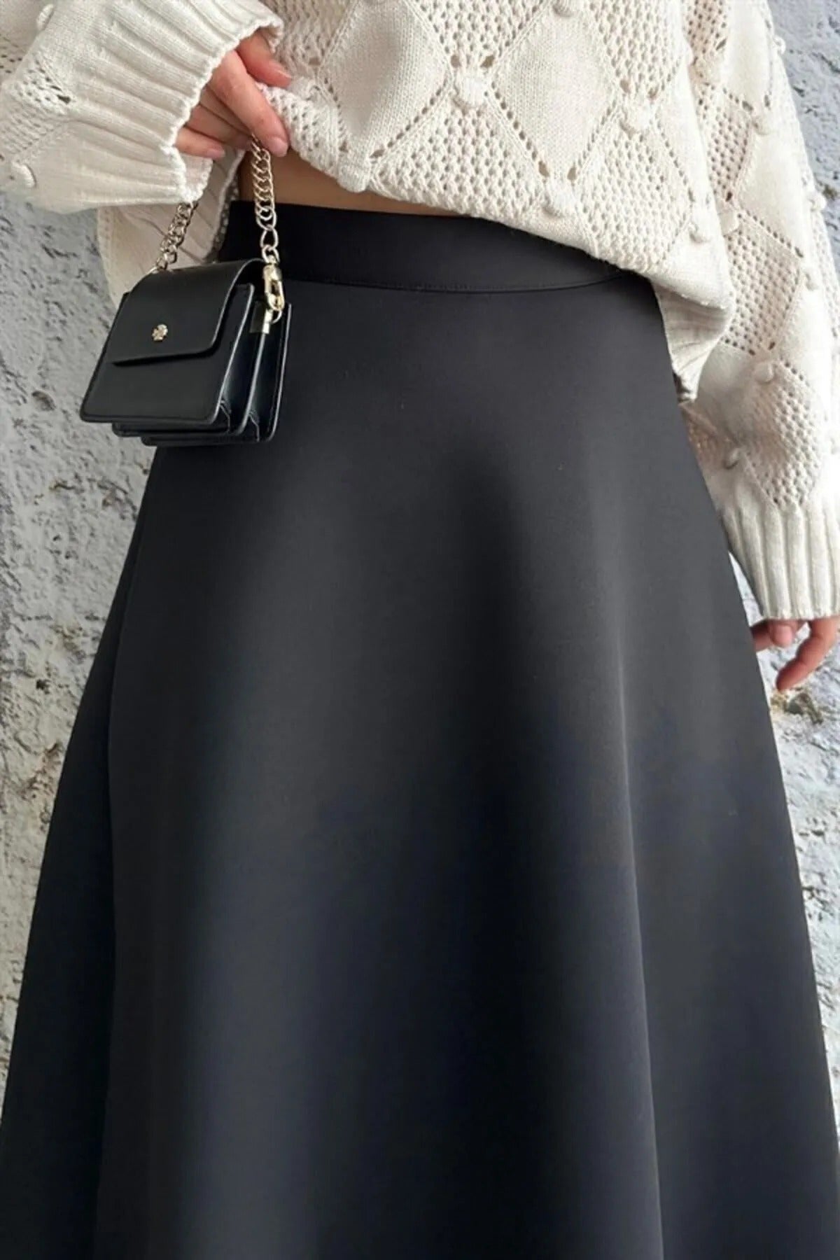 Puff Scuba Black Skirt