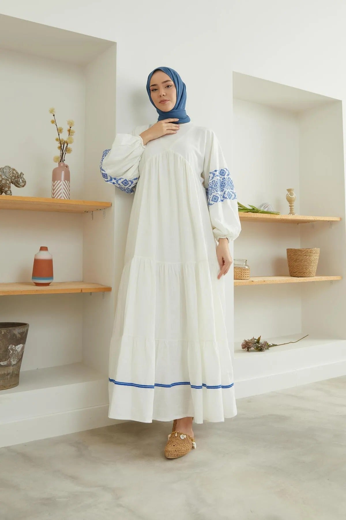 Valerian Embroidered Linen Dress