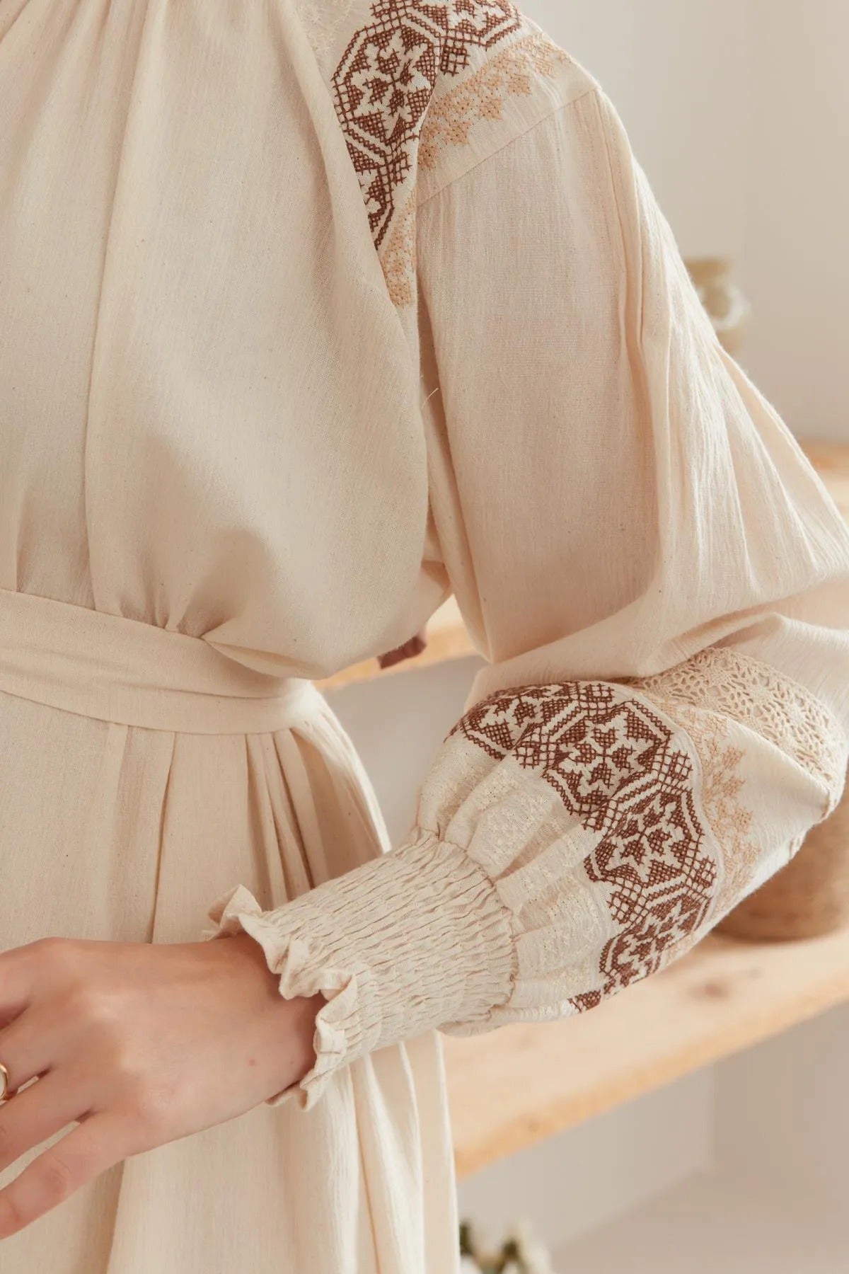 Embroidered Linen Dress