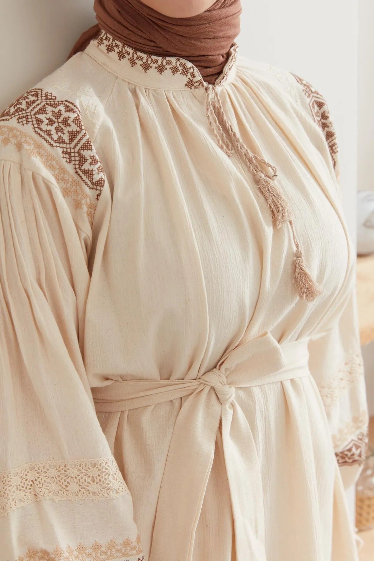 Embroidered Linen Dress